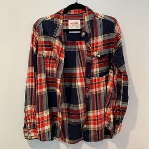 SALE!🚨 Orange & Blue Flannel Button Down